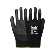 Pfn110 Extra Polyester Örgü Üzeri ½ Köpük Nitril Kaplı Eldiven Siyah