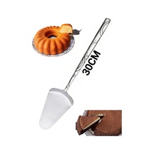 Paslanmaz Çelik 30 Cm. Desen Saplı Pasta Kek Sunum Spatula Çelik Metalik Diğer