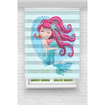 Perdeoutlet38 Baskılı Renkli Deniz Kızı 1 Dijital Baskılı Zebra Perde-cocuk Odası-stor Perde Model:pz-722 Çok Renkli