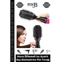 Just B7ack 1200w 4 Vitesli Kademeli Hava Üflemeli Isı Ayarlı 2.5m Kablolu Saç Düzleştirme Fön Tarağı