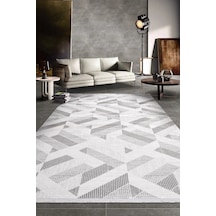 Youdayhomecollection Macca-beyaz/gri - Salon,oturma Odası Ve Koridor Halısı-robot Süpürgeye Uyumlu-kolay Temizlenebilir - 200x450 Çok Renkli