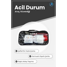 Trafik Acil Durum İlk Yardım Seti Kare Lüks Şeffaf Çantalı Araç G