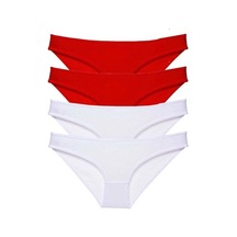 Hubrendy Tedarik 4 Adet Süper Eko Set Likralı Kadın Slip Külot Kırmızı Beyaz Çok Renkli