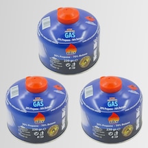 3'lü Set - Golf Butan Propan Kamp Gazı Valfli Kartuş 230 Gr Çok Renkli