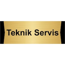 Teknik Servis 10x20cm Altın Renk Metal Yönlendirme Levhası