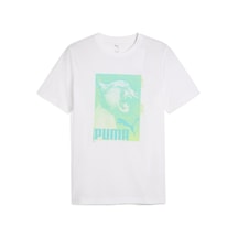 Puma 68483602 Graphics Photoprint Tee Erkek Spor Tişört Beyaz