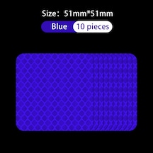 Yansıtıcı Uyarı Etiketi Tekerlek Kaşları Kapı Açma Yansıtıcı Şerit Araba Jant Koruyucu Araba Çıkartması Dıy Kare Mavi 10 Adet