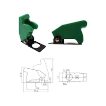 Toggle Switch Emniyet Kapağı Yeşil 12mm Çap Ic-161b