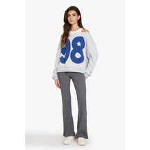 About Blank Defacto Oversize Baskılı Kalın Kumaş Sweatshirt G7172ax25cw Acı Kahverengi