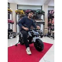 3-10 Yaş 12 Volt Akülü Motor Akülü Motosiklet Gri