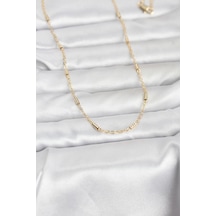Mey İthalat Cm 14k Gold Renk Bar Zincir Model 60 Cm Kadın Kolye 11