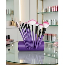12 Parça Makyaj Fırça Takımı Ergonomik Saplı Xucz12parçamakyajfırçasıııııı-8