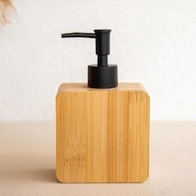 Doğal Bambu Sıvı Sabunluk, Şık Ve Ekolojik Tasarım, Banyo Ve Mutfak İçin Uygun, Paslanmaz Pompalı, Uzun Ömürlü Ahşap Sıvı Sabunluk Şişesi Dikdörtgen