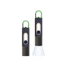Hp-836 Su Geçirmez Uzun Menzilli Led El Feneri 5730 Led, 5v Usb Şarjlı, Taşınabilir Askılı Tasarım Bej - Siyah