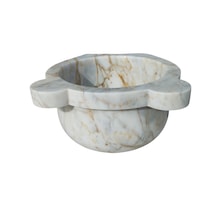 Gold Damarlı Mermer Banyo Kurnası. Hamam Kurnası Altın - Beyaz