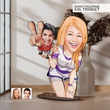 Bk Gift Kişiye Özel Sevgililer Karikatürlü Büyük Boy Ahşap Biblo-30 Arkadaşa Hediye , Sevgiliye Hediye, Kişiye Özel Biblolar Kobitmeyen137588 Bk Gift