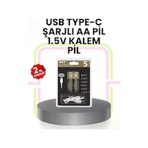 Tekrar Şarj Edilebilir Aa Usb Type-c Pil 1000+ Döngü 1.5v Sabit Voltaj