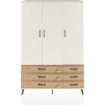 Hyperion Dolap 5 Raflı 6 Çekmeceli Tek Askılı 132x44x195 Aytaşı-aytaşı/çam Aytası/atlas Çam
