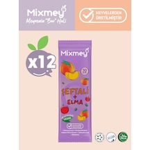 Mixmey Şeftali Meyve Barı 12 Adet | Atıştırmalıklar – Vegan, Glutensiz, Koruyucusuz 20gr X 12 Adet