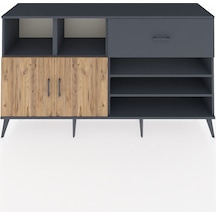 Kronos Konsol 6 Raflı Tek Çekmeceli 2 Kapaklı 176x59x99 Antrasit-çam/antrasit Atlas Çam/antrasıt - Antrasıt