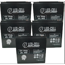 Leo-Cell 5'li 12v 26 Ah Japon Teknolojisi 7 Kg Elektrikli Motorsiklet Aküsü 2026 Üretimi
