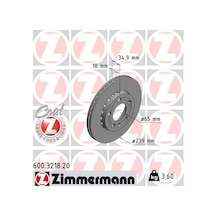 Zimmermann 600.3218.20 Ön Fren Aynası Polo 07 Fabia 00 Fo03 1.2-1.4 16v-1.6 16v-1.9sdı 239x18x5dl Havalı 986479036-df4253 6q0615301