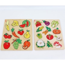 Meyveler Ve Sebzeler Puzzle Ahşap Akıl Ve Zeka Oyunları Meyveler