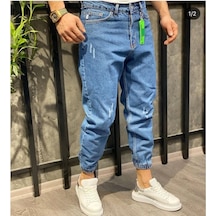 Erkek Paçası Lastikli Boyfriend Kot Jogger Pantolon (491078573)