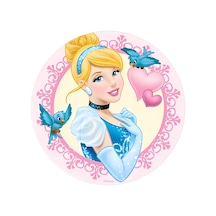 Yenilebilir Yuvarlak Pasta Resim Baskısı 20 Cm Şekerli Kağıt Prenses Temalı 30