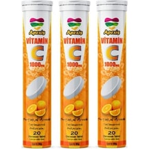 Apexis Vitamin C 1000 Mg 20 Efervesan Tablet 3 Adet 1000