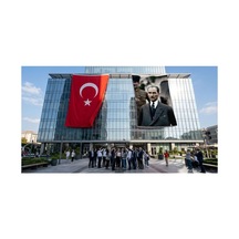 Mustafa Kemal Atatürk Portre Poster Bayrak Ve Türk Bayrağı Premium Raşel Kumaş 2'li Set 10x15 Metre Ata38 Diğer