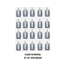 Deney Motoru 3,6,9 Volt 20 Li Set Deney Pıl Motoru Oyuncak Motoru Yuvarlak