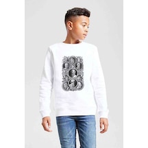 Tshirthane Filozoflar Baskılı Unisex Çocuk Beyaz Sweatshirt