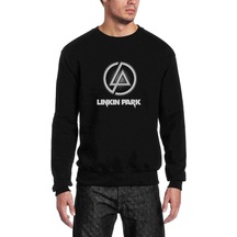 Linkin Park Baskılı Siyah Erkek Örme Sweatshirt (530959677)