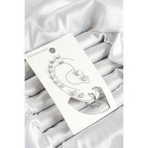 316l Çelik Kalp Figürlü Ve Zirkon Taşlı Gümüş Renk 7'li Çift Kadın Küpe Set - Tj-bkp10639 Çok Renkli
