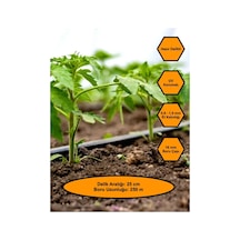 16 Mm Çaplı, 25 Mm Delik Aralıklı Damlama Hortumu Delikli 250 Metre