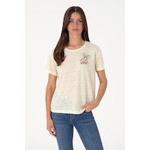 U.S. Polo Assn. Kadın Limon Bisiklet Yaka Tişört 50299755-VR035
