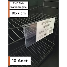 10 Adet Pvc Şeffaf Etiketlik 10x7 Cm Tele Cama Geçme Asma Takılan