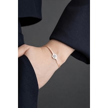 Çekirdekjewelry 925 Ayar Gümüş Hasır Serenay Bileklik Pembe
