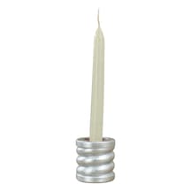 Mumluk Şamdan Tealight Ve İnce Mum Uyumlu Spiral Model - Gümüş