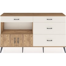 Arges Konsol Tek Raflı 4 Çekmeceli 2 Kapaklı 176x30x99 Çam-çam/ay Çam-çam/aytaşı