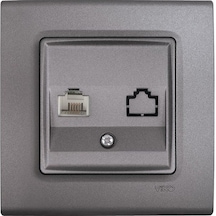 Viko Linnera Life Granit Grisi Tekli Nümeris Cat-3 Telefon Prizi Çerçeveli - 90442013