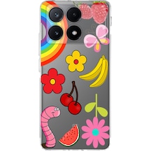 Xiaomi Poco X6 Pro İle Uyumlu Water Color 5 Baskılı Kamera Korumalı Şeffaf Kılıf Şeffaf