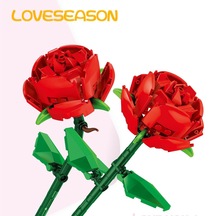 Loveseason Yapı Taşı Çiçek Dıy Montaj Çocuk Dıy Yapı Oyuncak Çiçek Dekorasyon
