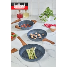 Alpha Bio Granit 3'lü Tava Sahan Set 20-24-28 Cm Gri