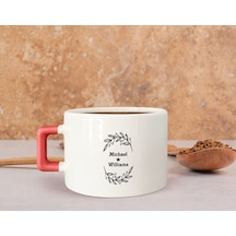 Bk Gift Kişiye Özel İsimli Pembe Kulplu Çay & Kahve Fincanı-19, Arkadaşa Hediye, Sevgiliye Hediye