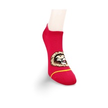 Sarı Kırmızı Aslan Desenli Sportif Unisex Kısa Bilek Çorap Yazlık 1 Çift