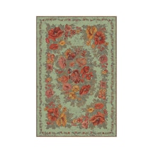 Kartela Halı Karabağ Halı Jüt Taban Dokuma Halı Adaçayı Yeşili - 180 X 270 Cm