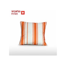 Smarto Relax Içi Dolgulu Kırlent 45x45 Cm Kare Salon & Berjer Kırlenti - Smr-kır-018 Beyaz - Turuncu