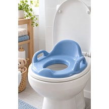 2 Adet Çocuk Klozet Adaptörü Mavi Kulplu Ergonomik Oturak, Taşınabilir Tuvalet Eğitimi Seat Potty Trainer